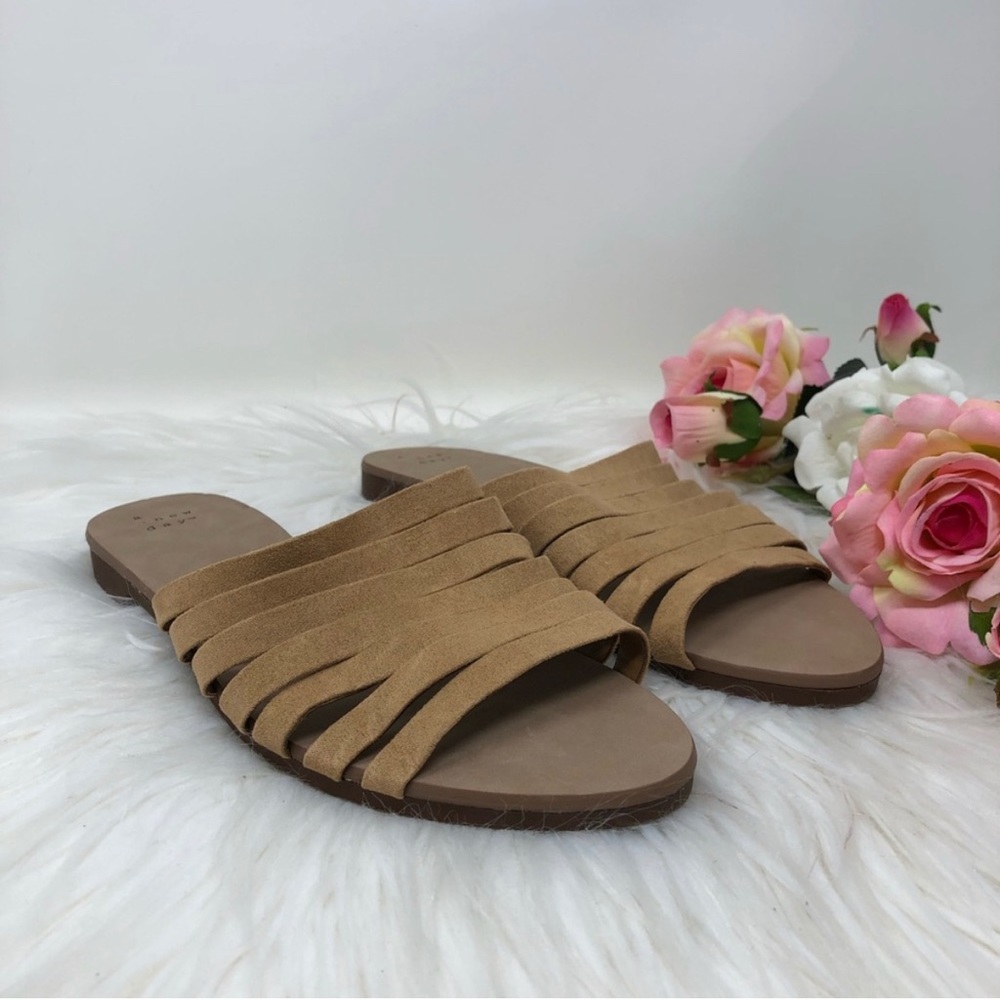 A New Day Brown Rosa Pointed Toe Slide Sandals